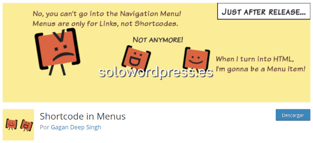 Los mejores Plugin de Shortcodes para WordPress - Shortcode in Menus