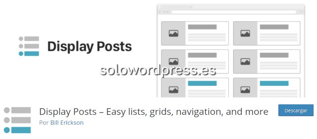 Los mejores Plugin de Shortcodes para WordPress - Display Posts