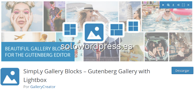 Los mejores Plugin para Galerías de WordPress - SimpLy Gallery Blocks