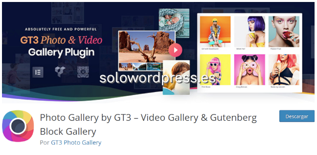 Los mejores Plugin para Galerías de WordPress - Photo Gallery by GT3