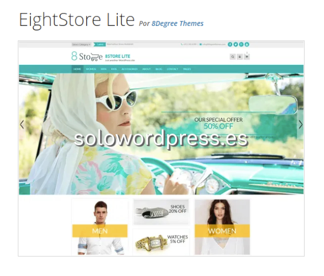 Los Mejores Temas Para Ecommerce De WordPress - EightStore Lite