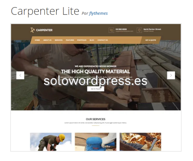 Los mejores Temas para Ingenieros de WordPress - Carpenter Lite
