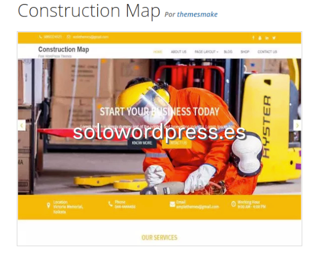 Los mejores Temas para Ingenieros de WordPress - Construction Map