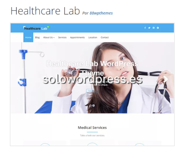 Los mejores Temas para Salud de WordPress - HealthCare Lab