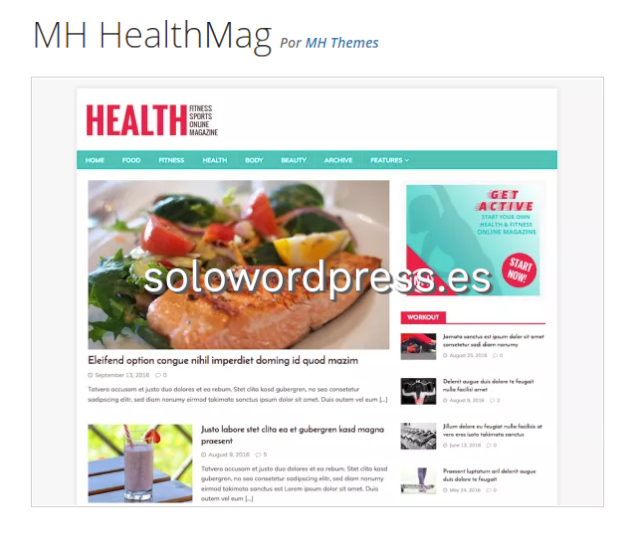 Los mejores Temas para Salud de WordPress - MH Health Mag