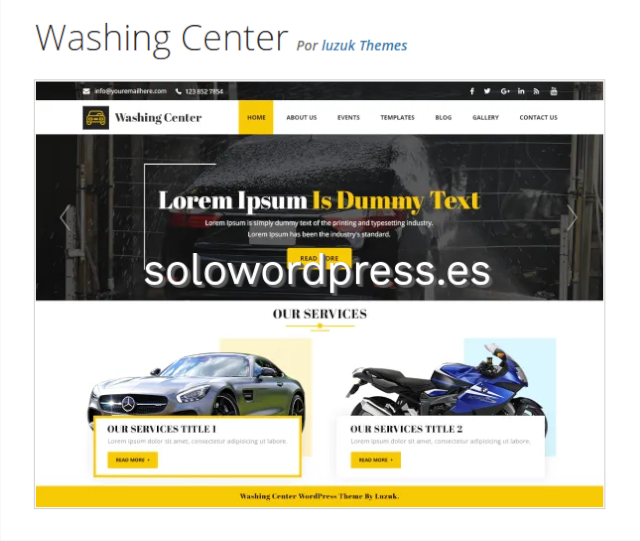 Los mejores Temas para Talleres de WordPress - Washing Center