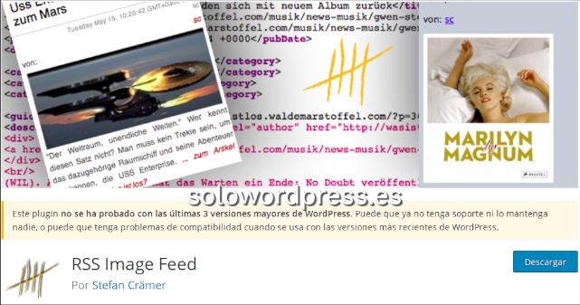 Dando formato al Feed en WordPress - RSS Image Feed