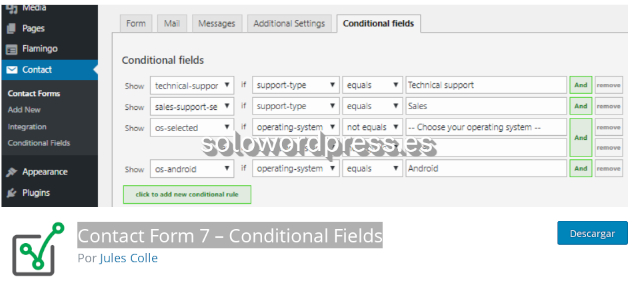 Formulario con Campos Condicionales en WordPress - Contact Form 7
