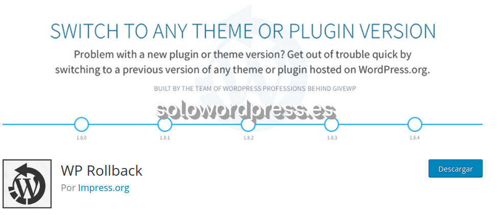 Actualizar Plugins en WordPress - El plugin WP Rollback