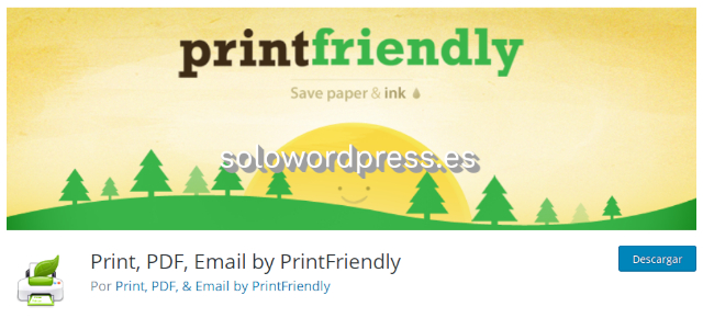 Mejorar PDF en WordPress . Printfriendly