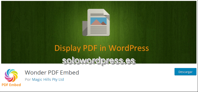 Mejorar PDF en WordPress - Wonder PDF Embed