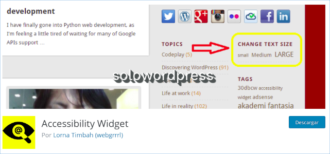 10 (o más) Plugins de WordPress para mejorar la accesibilidad - Accessibility Widget