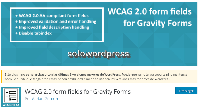 10 (o más) Plugins de WordPress para mejorar la accesibilidad - WCAG2 for Gravity